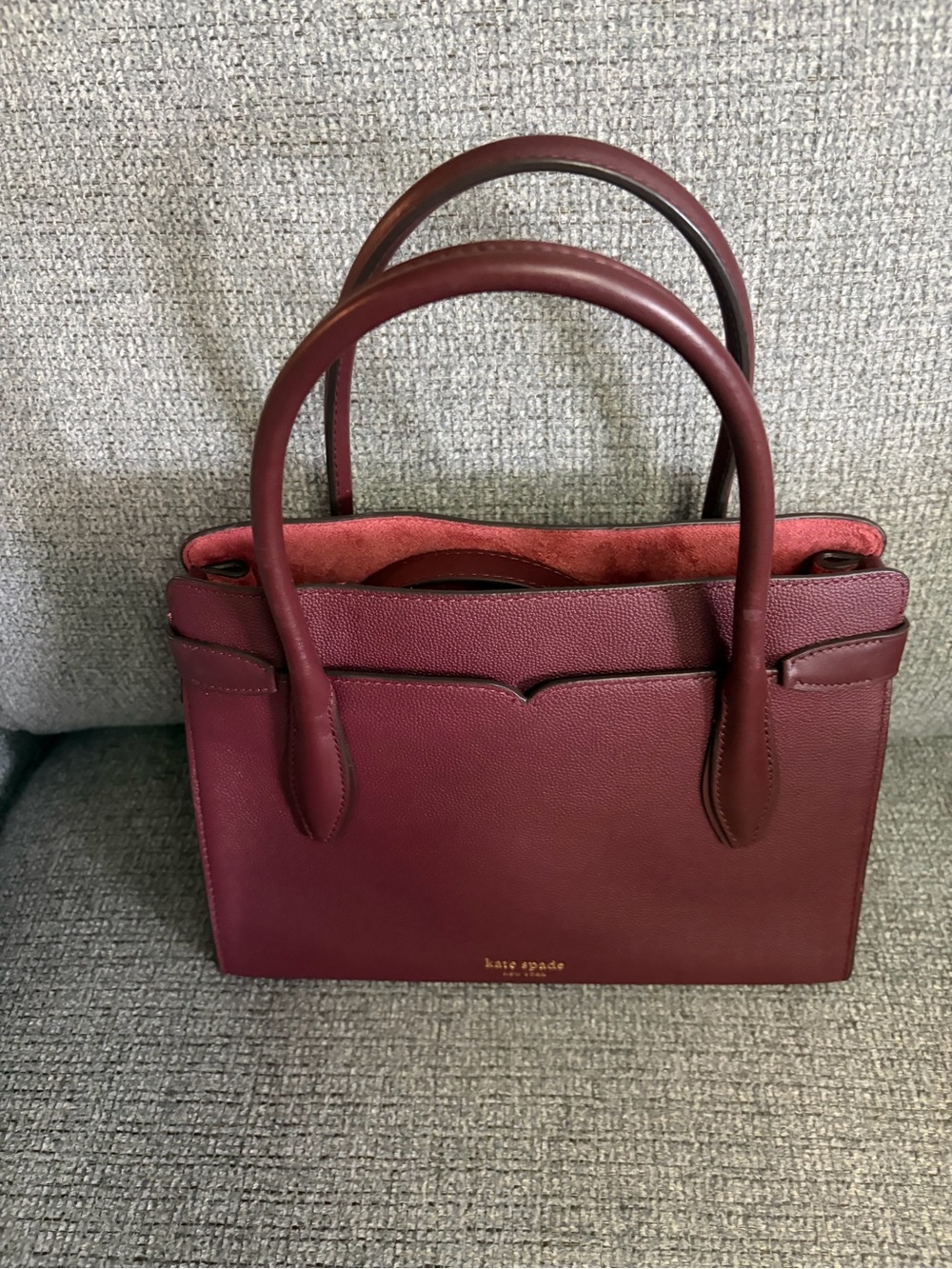 kate spade Burgundy Leather Satchel with Gold Hardware - Picture 2 of 4
